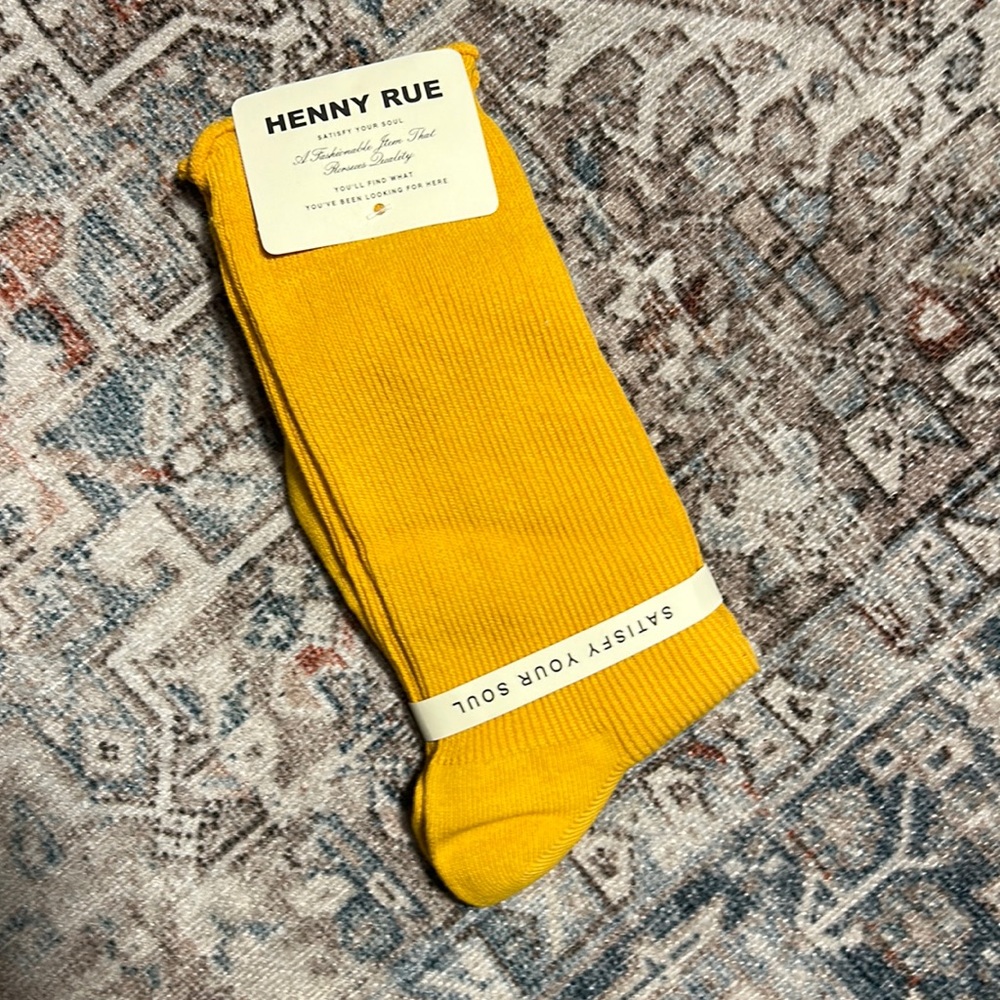 Yellow wool socks